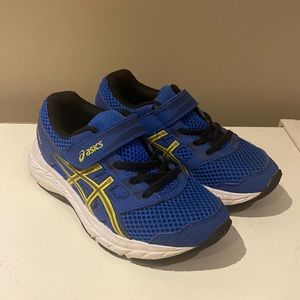 ASICS youth Blue/Lemon Mesh Running Shoes( like new condition)